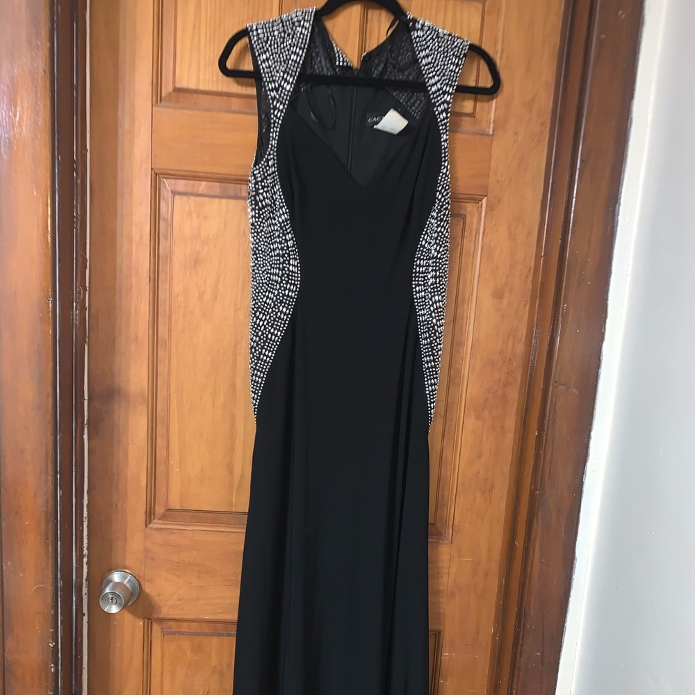 Black dress with silver rhinestones size 6